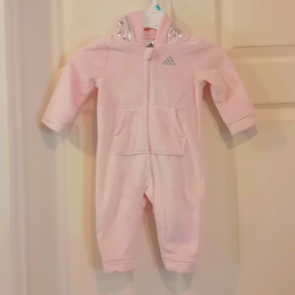 ADIDAS Baby Girls Long Sleeve Silken Fleece Coverall NWT Sizes 6 & 9 months